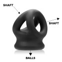 Oxballs - Tri-Squeeze Silikonowy Pierścień Erekcyjny Na Penisa 3w1 Czarny Oxballs