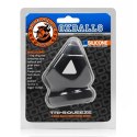 Oxballs - Tri-Squeeze Silikonowy Pierścień Erekcyjny Na Penisa 3w1 Czarny Oxballs