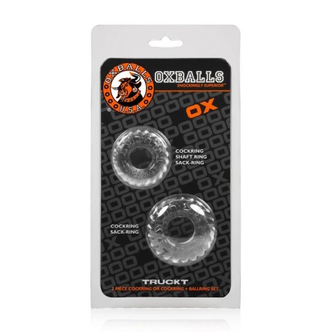 Oxballs - Truckt Cockring 2-pack Pierścień Erekcyjny Na Penisa Mały i Duży Przezroczysty Oxballs Oxballs - Truckt Cockring 2-pack Pierścień Erekcyjny Na Penisa Mały i Duży Przezroczysty Oxballs