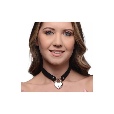 Choker z zamkiem w kształcie serca i kluczem XR Brands XR Brands Choker z zamkiem w kształcie serca i kluczem XR Brands XR Brands