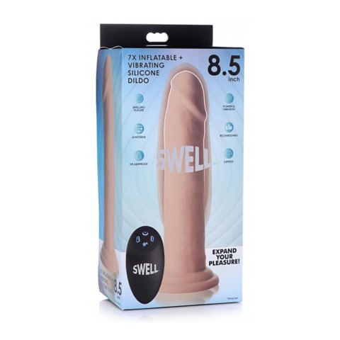 Nadmuchiwane i wibrujące silikonowe dildo - 7 / 18 cm XR Brands XR Brands Nadmuchiwane i wibrujące silikonowe dildo - 7 / 18 cm XR Brands XR Brands
