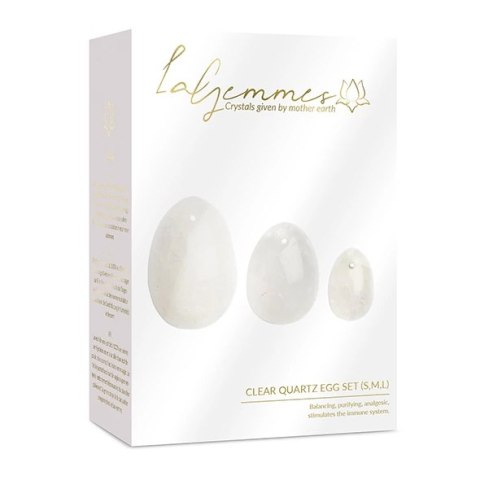Kulki gejszy - La Gemmes Yoni Egg Set Clear Quartz La Gemmes Kulki gejszy - La Gemmes Yoni Egg Set Clear Quartz La Gemmes