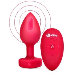 Zdalnie sterowany plug analny - B-Vibe Vibrating Heart Plug M/L Red B-Vibe