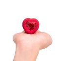 Zdalnie sterowany plug analny - B-Vibe Vibrating Heart Plug M/L Red B-Vibe