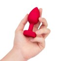 Zdalnie sterowany plug analny - B-Vibe Vibrating Heart Plug M/L Red B-Vibe