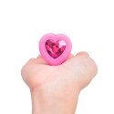 Zdalnie sterowany plug analny - B-Vibe Vibrating Heart Plug S/M Pink B-Vibe