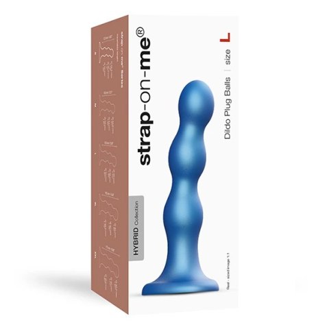 Dildo - Strap-On-Me Dildo Plug Balls Metallic Blue L Strap-On-Me Dildo - Strap-On-Me Dildo Plug Balls Metallic Blue L Strap-On-Me