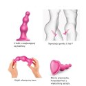 Dildo - Strap-On-Me Dildo Plug Beads Metallic Raspberry Pink L Strap-On-Me