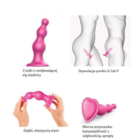 Dildo - Strap-On-Me Dildo Plug Beads Metallic Raspberry Pink L Strap-On-Me Dildo - Strap-On-Me Dildo Plug Beads Metallic Raspberry Pink L Strap-On-Me