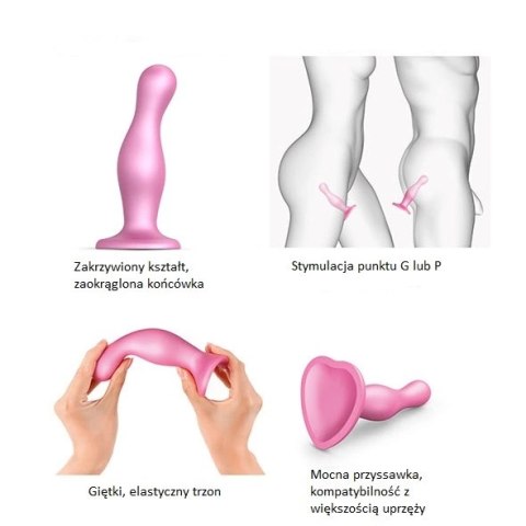 Dildo - Strap-On-Me Dildo Plug Curvy Metallic Sugar Pink S Strap-On-Me Dildo - Strap-On-Me Dildo Plug Curvy Metallic Sugar Pink S Strap-On-Me