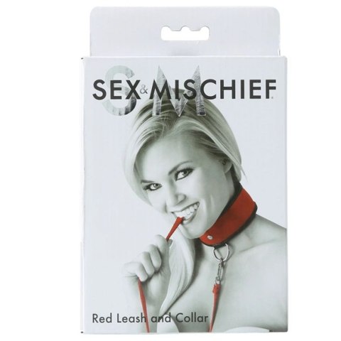 Obroża i smycz - Sportsheets Sex & Mischief Leash & Collar Red Sportsheets Obroża i smycz - Sportsheets Sex & Mischief Leash & Collar Red Sportsheets