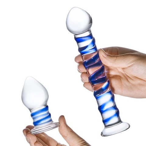 Szklane dildo i plug analny - Glas Double Penetration Set Glas Szklane dildo i plug analny - Glas Double Penetration Set Glas