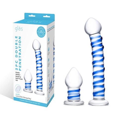 Szklane dildo i plug analny - Glas Double Penetration Set Glas Szklane dildo i plug analny - Glas Double Penetration Set Glas