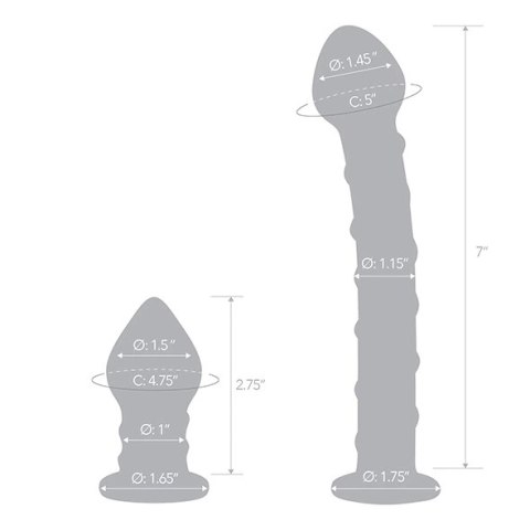 Szklane dildo i plug analny - Glas Double Penetration Set Glas Szklane dildo i plug analny - Glas Double Penetration Set Glas