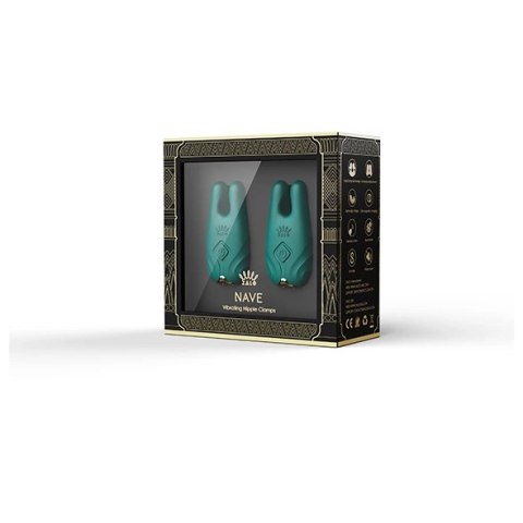 Wibrujące zaciski na sutki - Zalo Nave Turquoise Green Zalo Wibrujące zaciski na sutki - Zalo Nave Turquoise Green Zalo