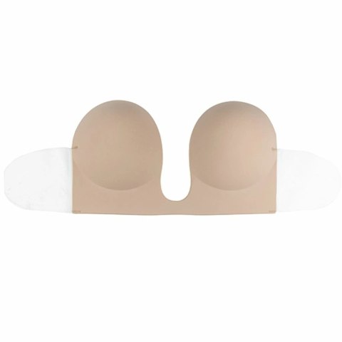 Biustonosz ze skrzydełkami - Bye Bra Seamless U-Style Bra Miseczka D Nude Bye Bra