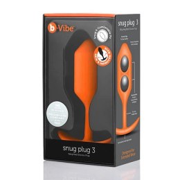 Plug analny - B-Vibe Snug Plug 3 Orange B-Vibe