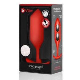 Plug analny - B-Vibe Snug Plug 6 Red B-Vibe