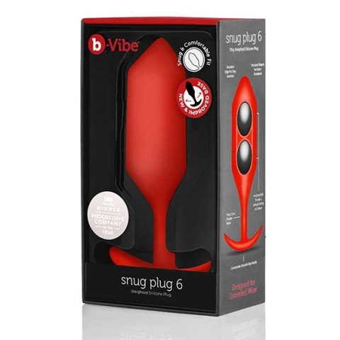 Plug analny - B-Vibe Snug Plug 6 Red B-Vibe Plug analny - B-Vibe Snug Plug 6 Red B-Vibe