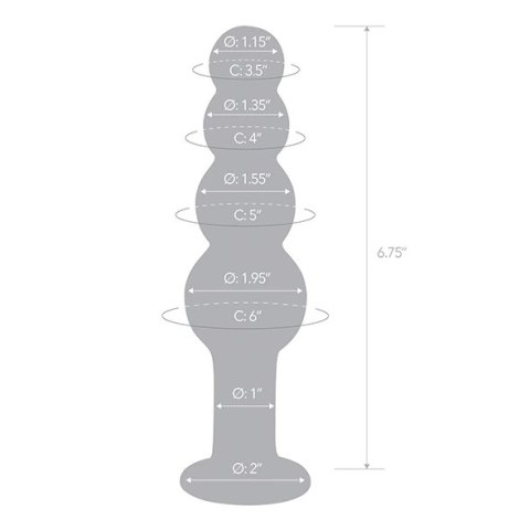Szklany plug analny - Glas Beaded Glas Szklany plug analny - Glas Beaded Glas
