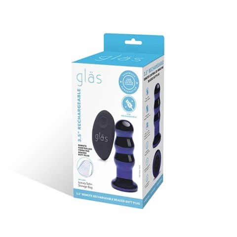 Szklany plug analny wibrujący - Glas Vibrating Beaded Butt Plug Glas Szklany plug analny wibrujący - Glas Vibrating Beaded Butt Plug Glas