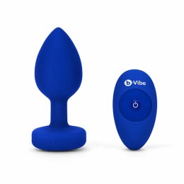 Zdalnie sterowany plug analny - B-Vibe Vibrating Jewel Plug L/XL Navy B-Vibe