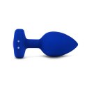 Zdalnie sterowany plug analny - B-Vibe Vibrating Jewel Plug L/XL Navy B-Vibe