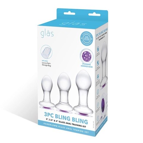 Zestaw szklanych plugów analnych - Glas Bling Bling Anal Training Kit Glas Zestaw szklanych plugów analnych - Glas Bling Bling Anal Training Kit Glas