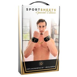 Kajdanki i opaska - Sportsheets Cuffs and Blindfold Set Special Edition Sportsheets