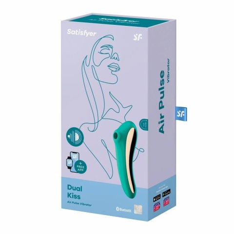 Wibrator z masażerem powietrznym - Satisfyer Dual Kiss Green Satisfyer Wibrator z masażerem powietrznym - Satisfyer Dual Kiss Green Satisfyer