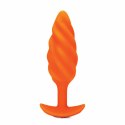 Plug analny wibrujący - B-Vibe Texture Plug Swirl Orange B-Vibe