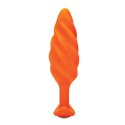 Plug analny wibrujący - B-Vibe Texture Plug Swirl Orange B-Vibe