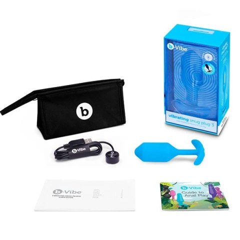 Plug analny wibrujący - B-Vibe Vibrating Snug Plug 3 Blue B-Vibe Plug analny wibrujący - B-Vibe Vibrating Snug Plug 3 Blue B-Vibe
