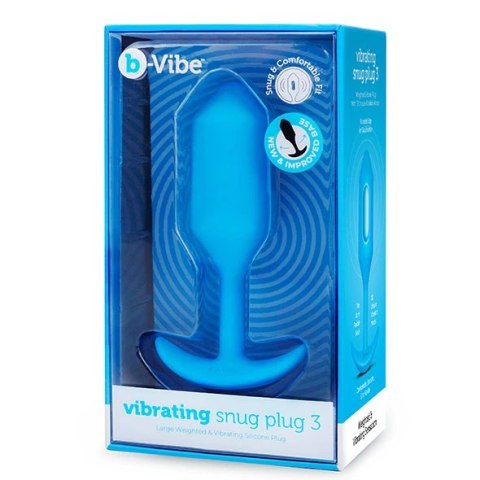 Plug analny wibrujący - B-Vibe Vibrating Snug Plug 3 Blue B-Vibe Plug analny wibrujący - B-Vibe Vibrating Snug Plug 3 Blue B-Vibe
