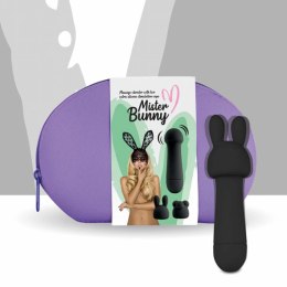 Wibrator - FeelzToys Mister Bunny with 2 Caps Black FeelzToys