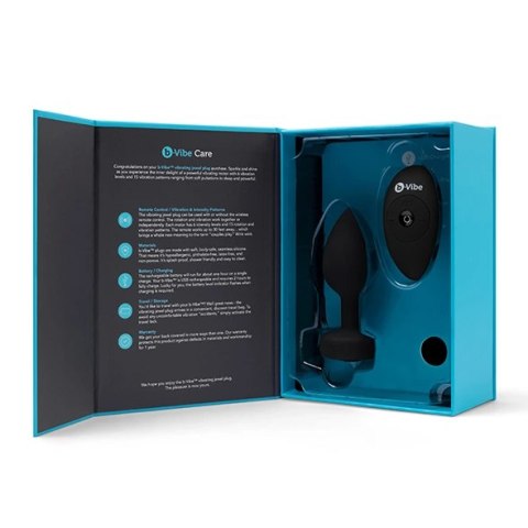 Zdalnie sterowany plug analny - B-Vibe Vibrating Jewel Plug M/L Black Diamond B-Vibe Zdalnie sterowany plug analny - B-Vibe Vibrating Jewel Plug M/L Black Diamond B-Vibe