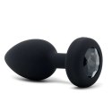 Zdalnie sterowany plug analny - B-Vibe Vibrating Jewel Plug M/L Black Diamond B-Vibe