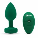 Zdalnie sterowany plug analny - B-Vibe Vibrating Jewel Plug M/L Emerald B-Vibe