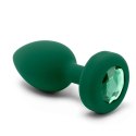 Zdalnie sterowany plug analny - B-Vibe Vibrating Jewel Plug M/L Emerald B-Vibe