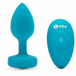 Zdalnie sterowany plug analny - B-Vibe Vibrating Jewel Plug S/M Aquamarine B-Vibe