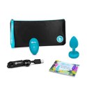 Zdalnie sterowany plug analny - B-Vibe Vibrating Jewel Plug S/M Aquamarine B-Vibe
