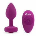 Zdalnie sterowany plug analny - B-Vibe Vibrating Jewel Plug S/M Pink Ruby B-Vibe