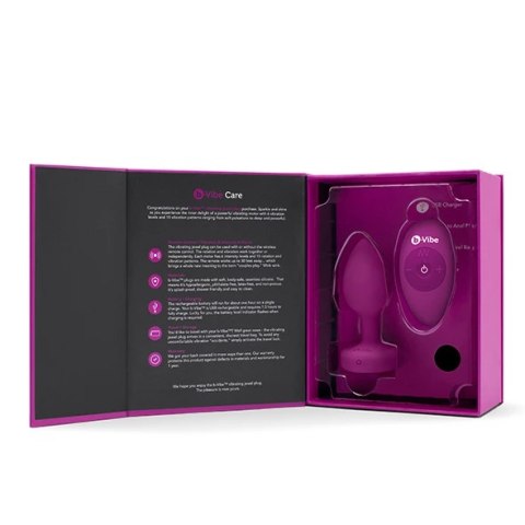 Zdalnie sterowany plug analny - B-Vibe Vibrating Jewel Plug S/M Pink Ruby B-Vibe Zdalnie sterowany plug analny - B-Vibe Vibrating Jewel Plug S/M Pink Ruby B-Vibe