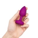 Zdalnie sterowany plug analny - B-Vibe Vibrating Jewel Plug S/M Pink Ruby B-Vibe
