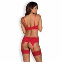 Zestaw trzyczęściowy - Obsessive Jolierose Set Red S/M Obsessive