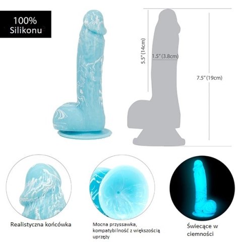 Dildo - Addiction Luke Dong 19 cm Glow in the Dark Blue Addiction Dildo - Addiction Luke Dong 19 cm Glow in the Dark Blue Addiction