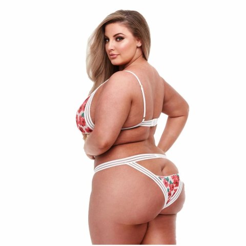 Komplet - Baci White Floral & Lace Bra Set with Open Back Panty Queen Size Baci Komplet - Baci White Floral & Lace Bra Set with Open Back Panty Queen Size Baci