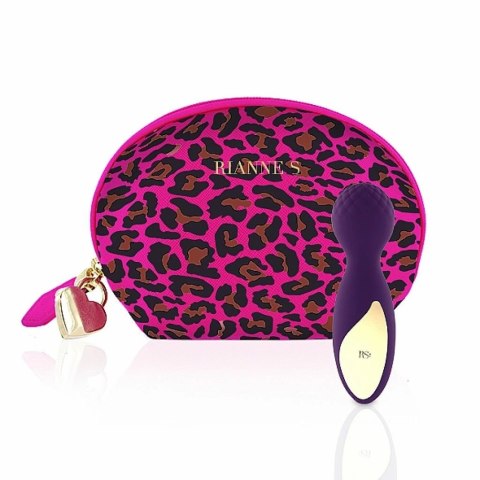 Masażer - RS Essentials Lovely Leopard Mini Wand Deep Purple Rianne S