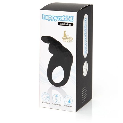 Pierścień wibrujący - Happy Rabbit Rechargeable Vibrating Rabbit Cock Ring Black Happy Rabbit Pierścień wibrujący - Happy Rabbit Rechargeable Vibrating Rabbit Cock Ring Black Happy Rabbit