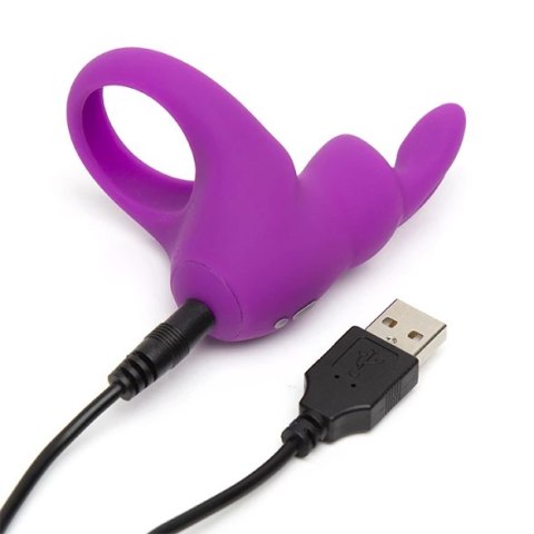 Pierścień wibrujący - Happy Rabbit Rechargeable Vibrating Rabbit Cock Ring Purple Happy Rabbit Pierścień wibrujący - Happy Rabbit Rechargeable Vibrating Rabbit Cock Ring Purple Happy Rabbit